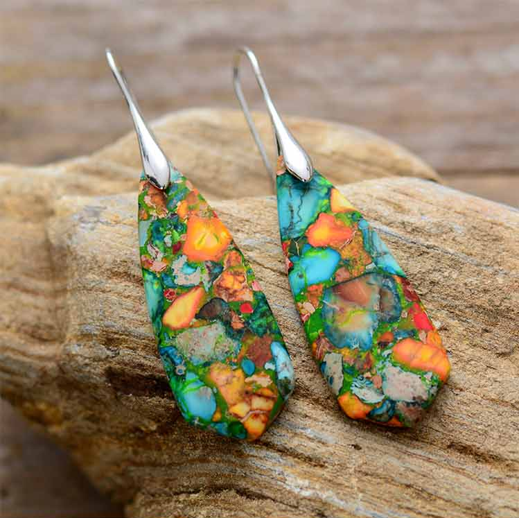 Bunte Harz-Ohrringe mit Silberhaken, handgefertigt, einzigartiges Design, modisch, Damen-Schmuck.