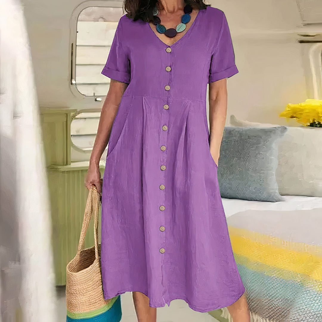 Casual sommerkjole i bomuld-linned – Noor