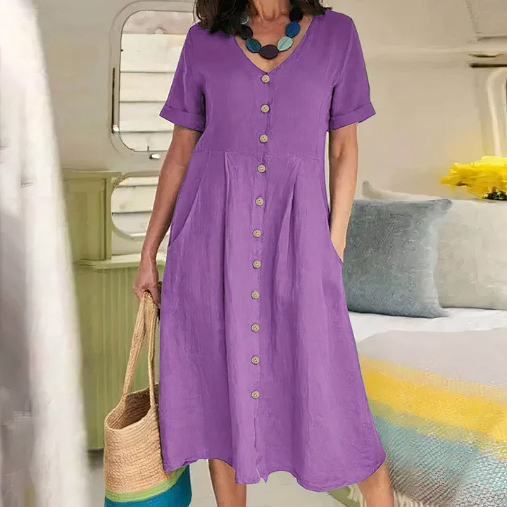 Casual sommerkjole i bomuld-linned – Noor