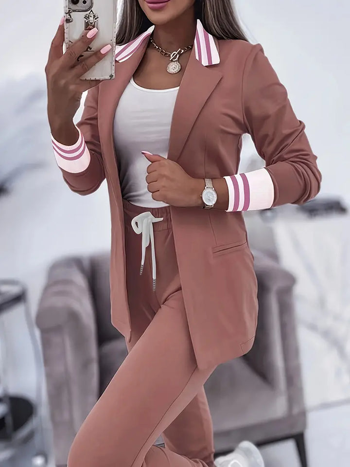 Casual streetwear stribet sæt - Sophie