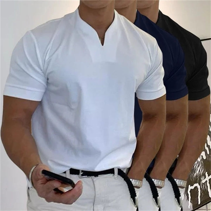Åndbar herre-fitness-T-shirt med V-hals – Timo