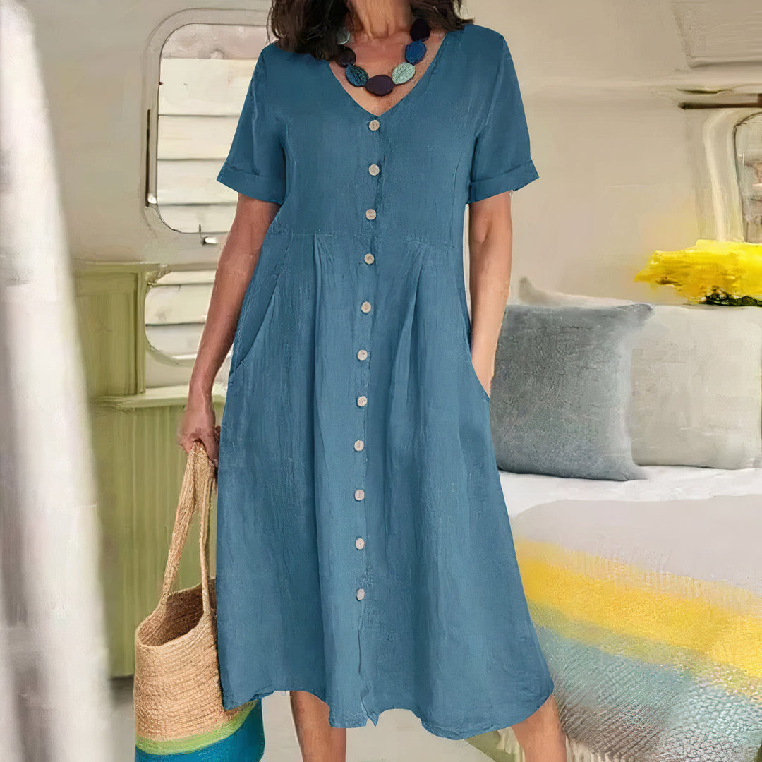Casual sommerkjole i bomuld-linned – Noor