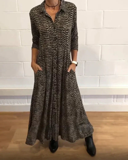 Langt Løst Efterårs Kjole – Maris i Efterårsblade Farver