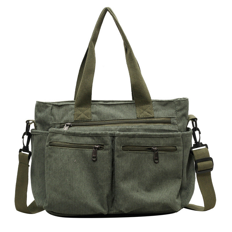 Trendy ribfløjl skuldertaske - VelvetVogue