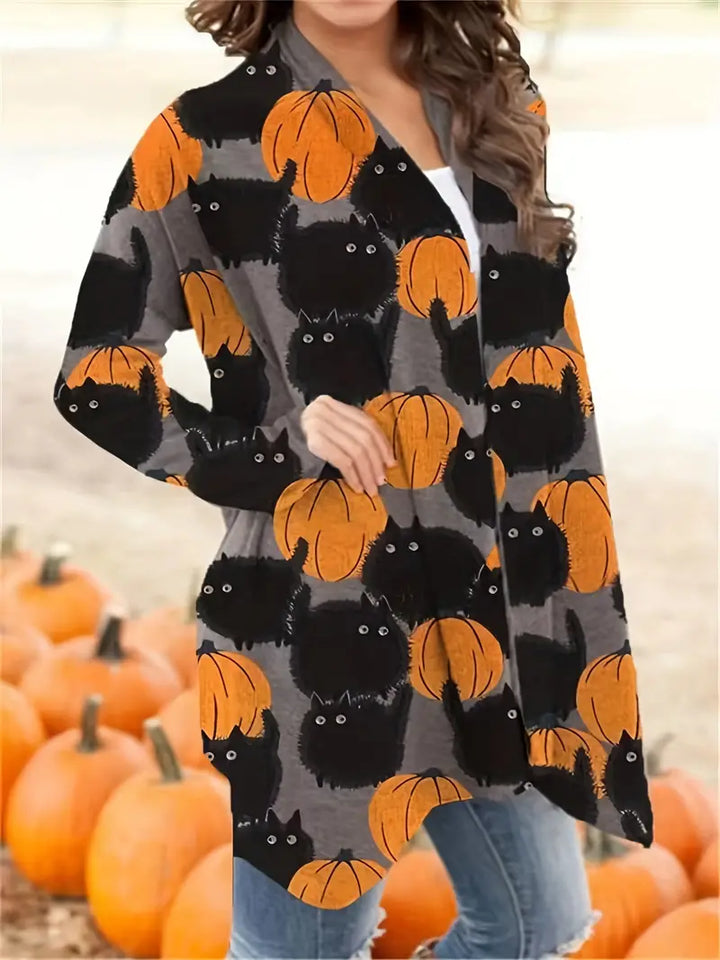 Casual Halloween-græskar damevest - Luna