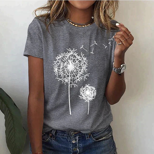 Behagelig dame-T-shirt med rund hals og blødt stof – Rhea