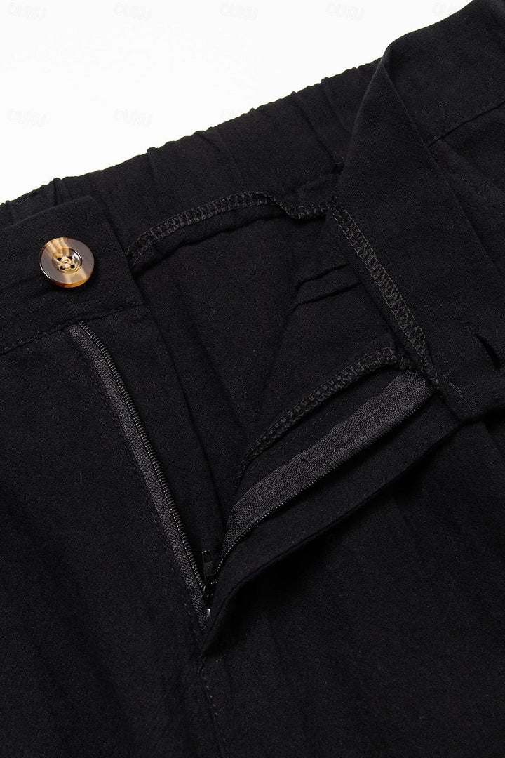 Stilfulde hør-bomulds herreshorts – Milan