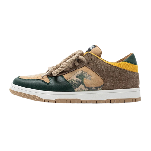 Kunstneriske unisex-plateau-sneakers med bølgemotiv – Daiki