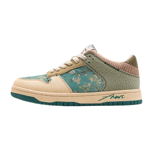 Stilfulde unisex kunst-sneakers med mandelblomstprint – Arta