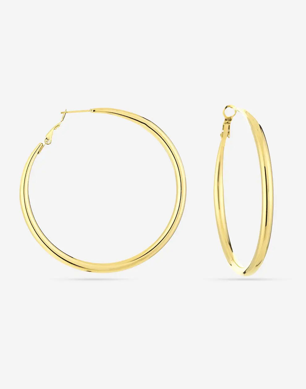 Goldene Creolen Ohrringe 60mm, eleganter Schmuck, modische Accessoires, Damenmode.
