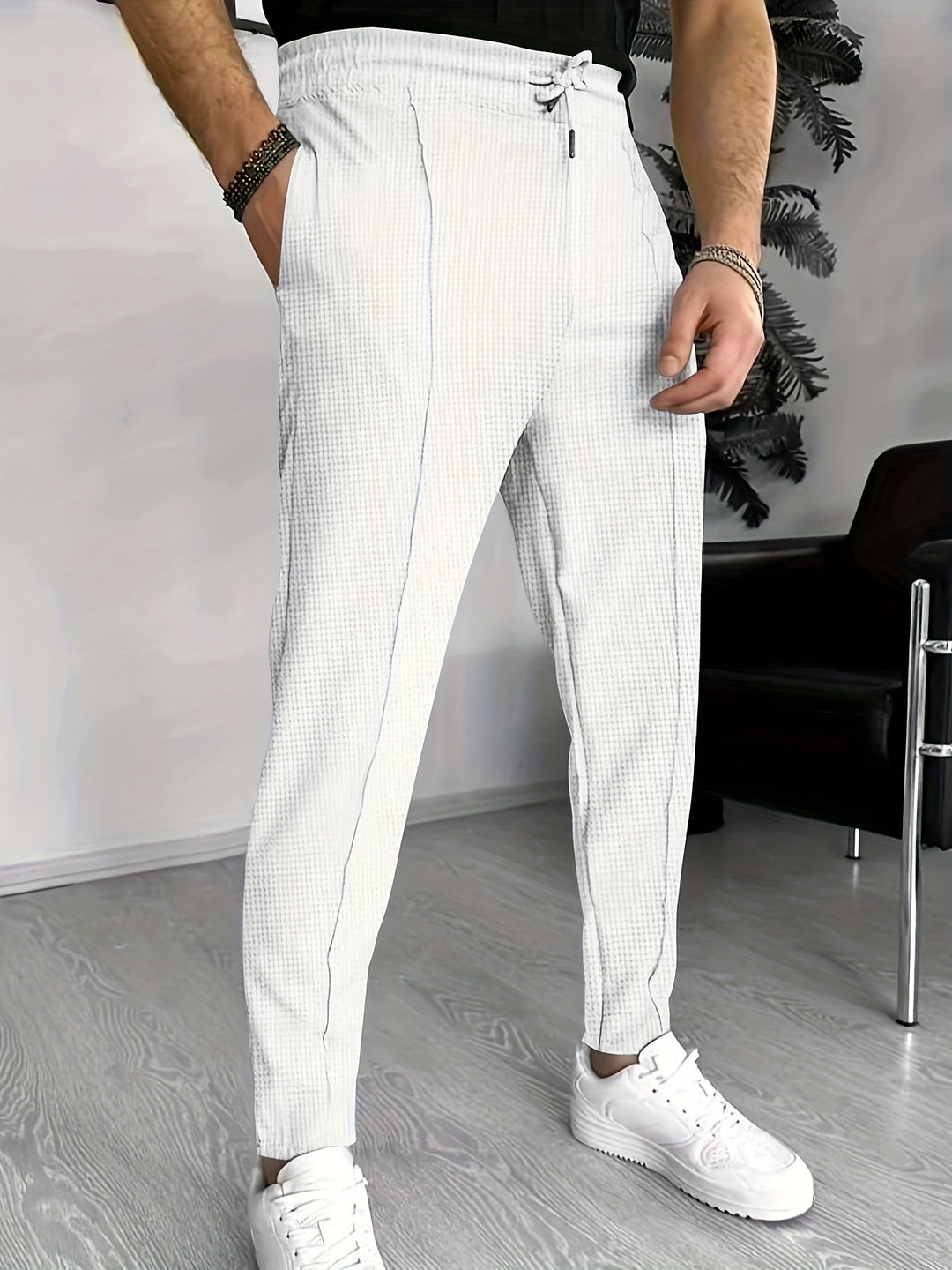 Komfortable vaffel-joggers til herrer - Finn