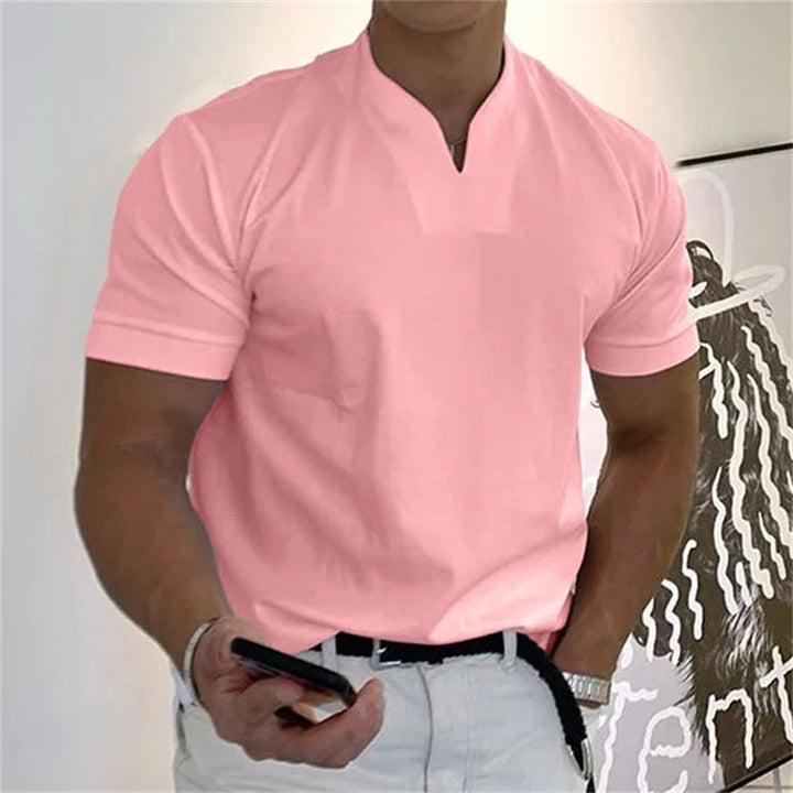 Åndbar herre-fitness-T-shirt med V-hals – Timo