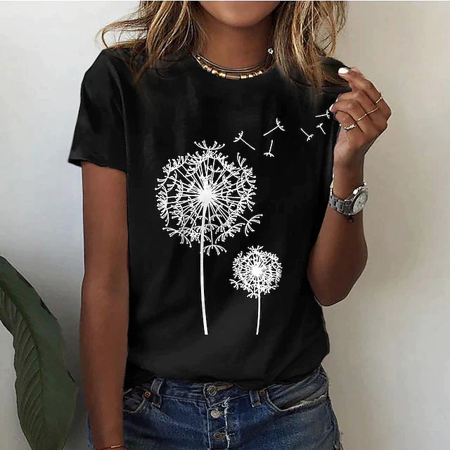 Behagelig dame-T-shirt med rund hals og blødt stof – Rhea