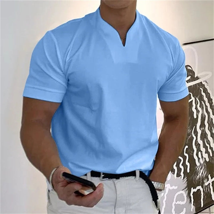 Åndbar herre-fitness-T-shirt med V-hals – Timo