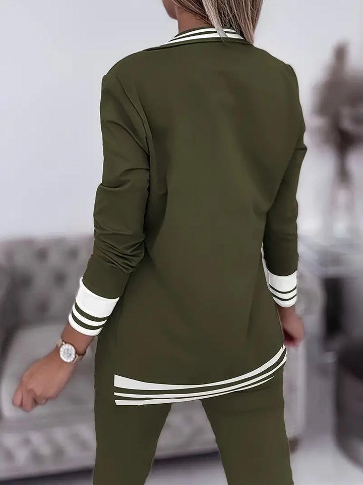 Casual streetwear stribet sæt - Sophie