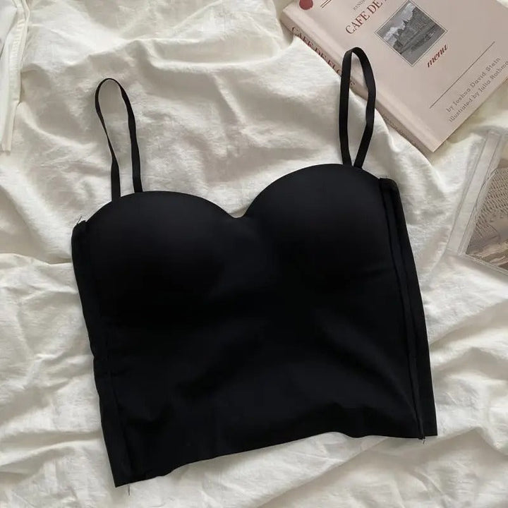 Sæt med 4 luftige tanktops med indbygget bandeau-bh - Tiana