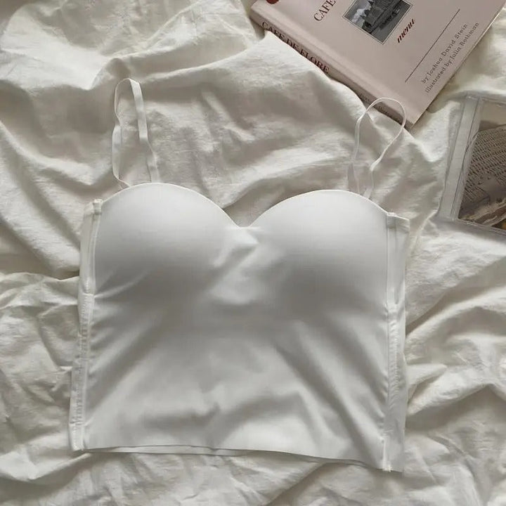 Sæt med 4 luftige tanktops med indbygget bandeau-bh - Tiana