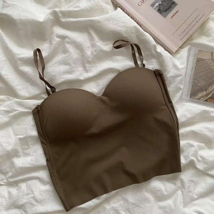 Sæt med 4 luftige tanktops med indbygget bandeau-bh - Tiana