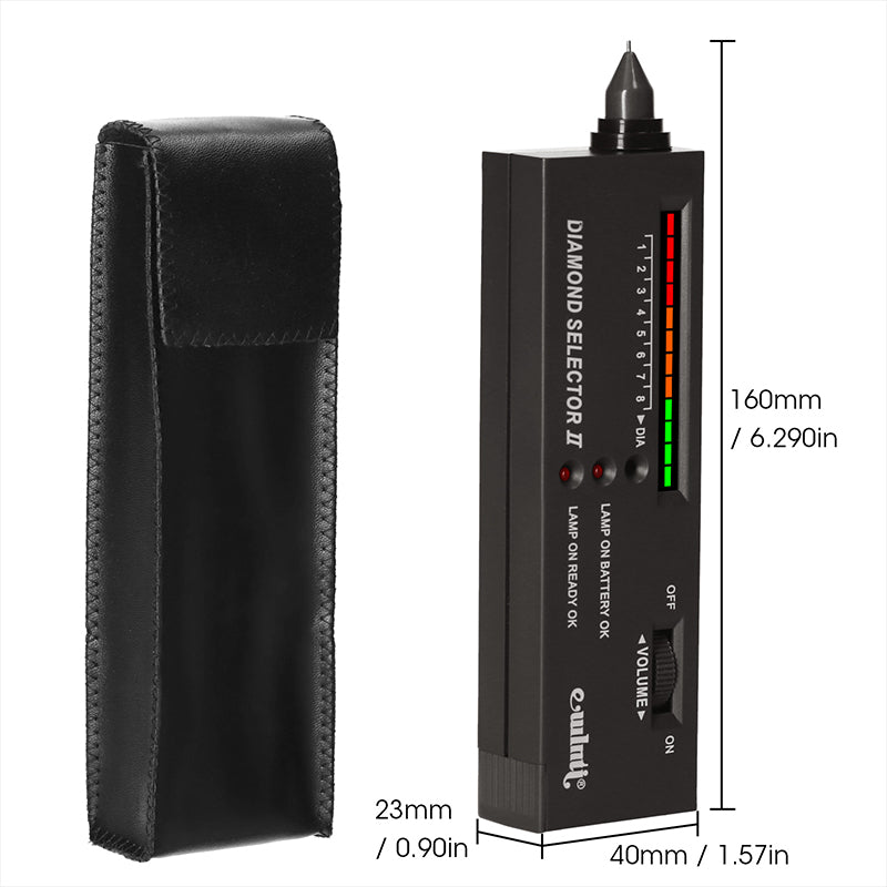 Professioneller Diamanttester mit Etui, schwarz, hohe Genauigkeit, Schmuckwerkzeug.
