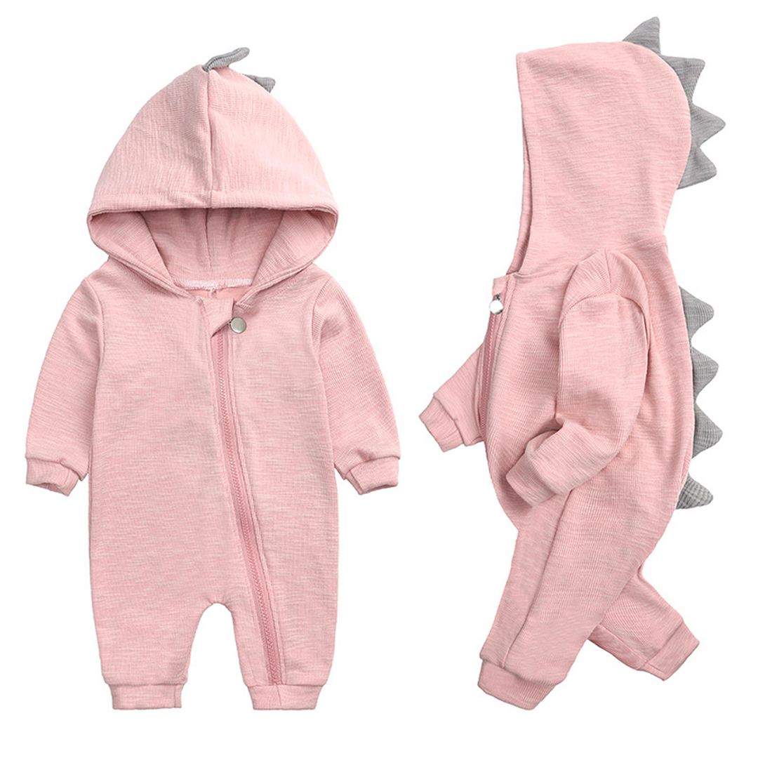 Sød baby-onesie med dinosaur-hætte - DinoDream Onesie