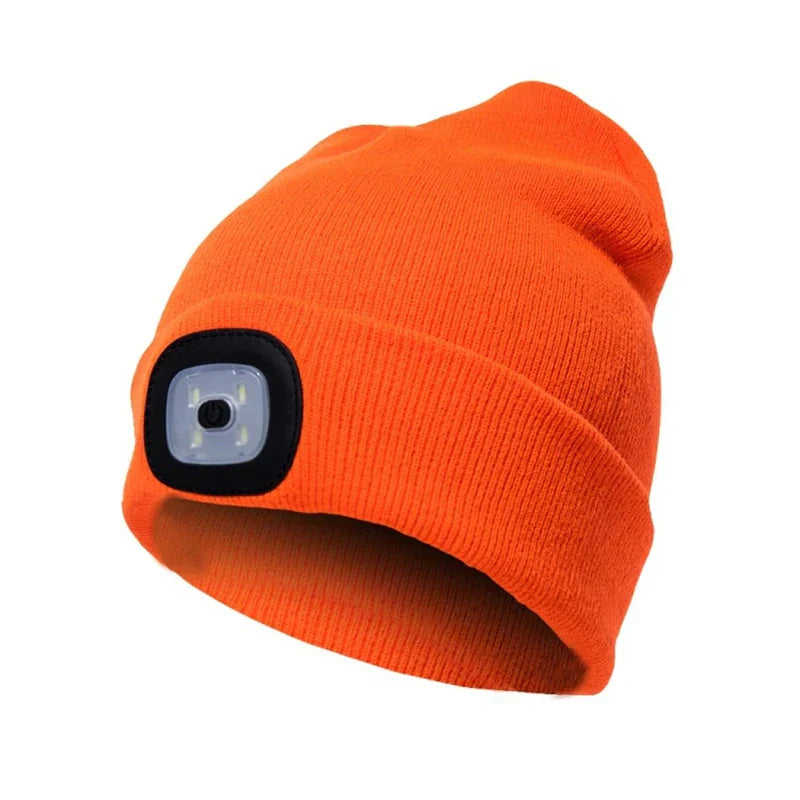 Varm LED-beaniehue med lys - Robin