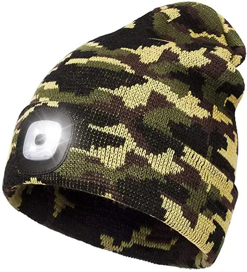 Varm LED-beaniehue med lys - Robin
