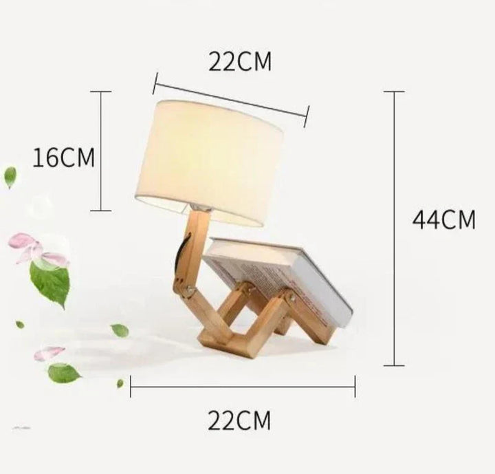 Træbordlampe med bogholder - RutanFlex