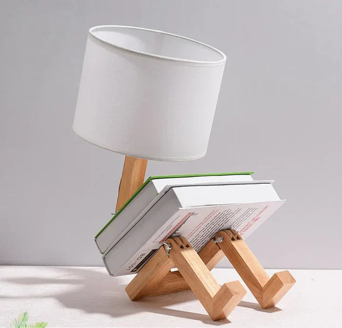 Træbordlampe med bogholder - RutanFlex