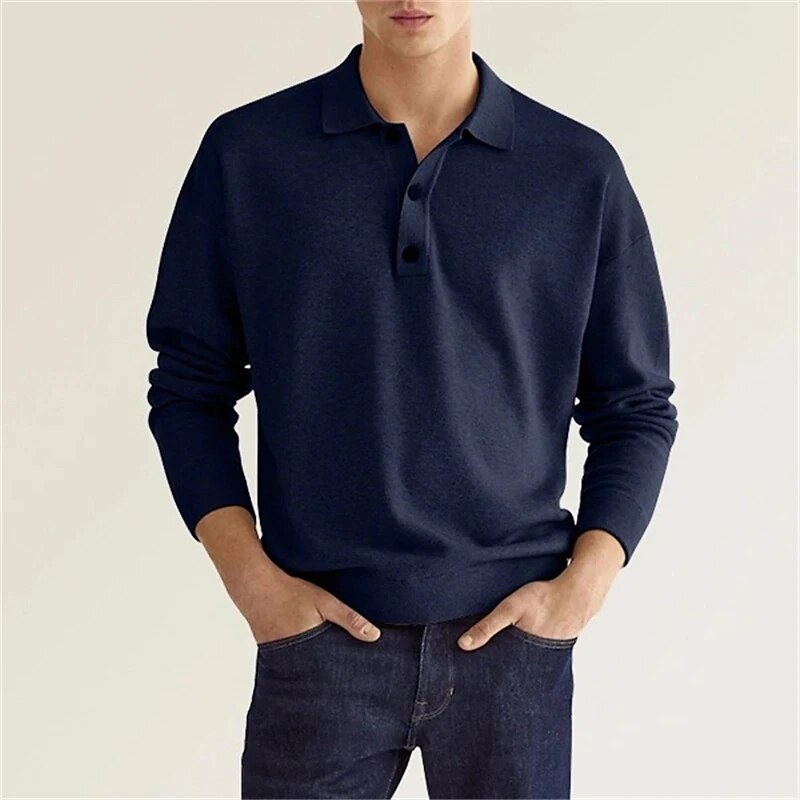 Herrenpoloshirt med lange ærmer – Bastien