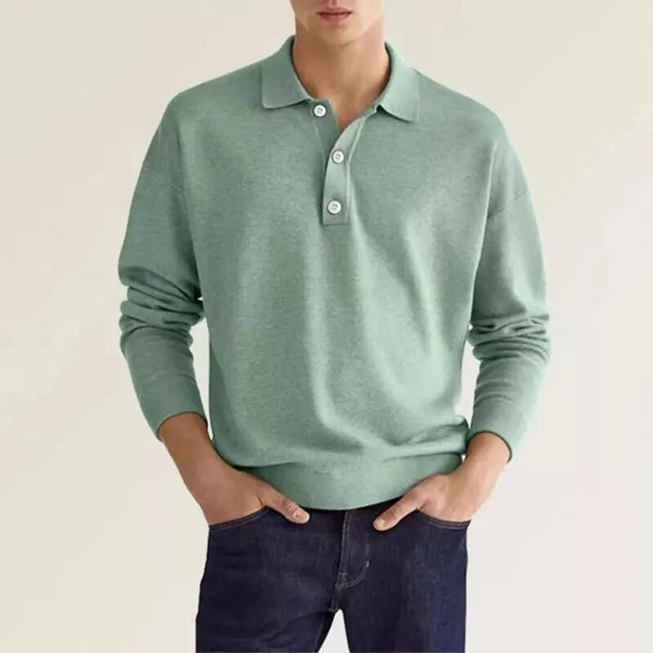Herrenpoloshirt med lange ærmer – Bastien