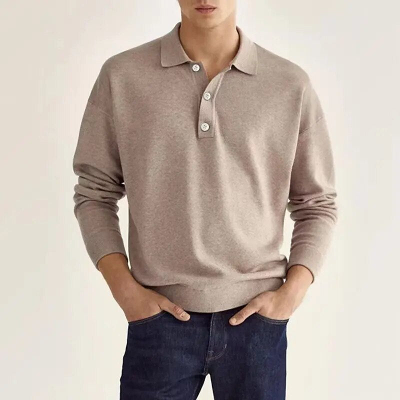 Herrenpoloshirt med lange ærmer – Bastien