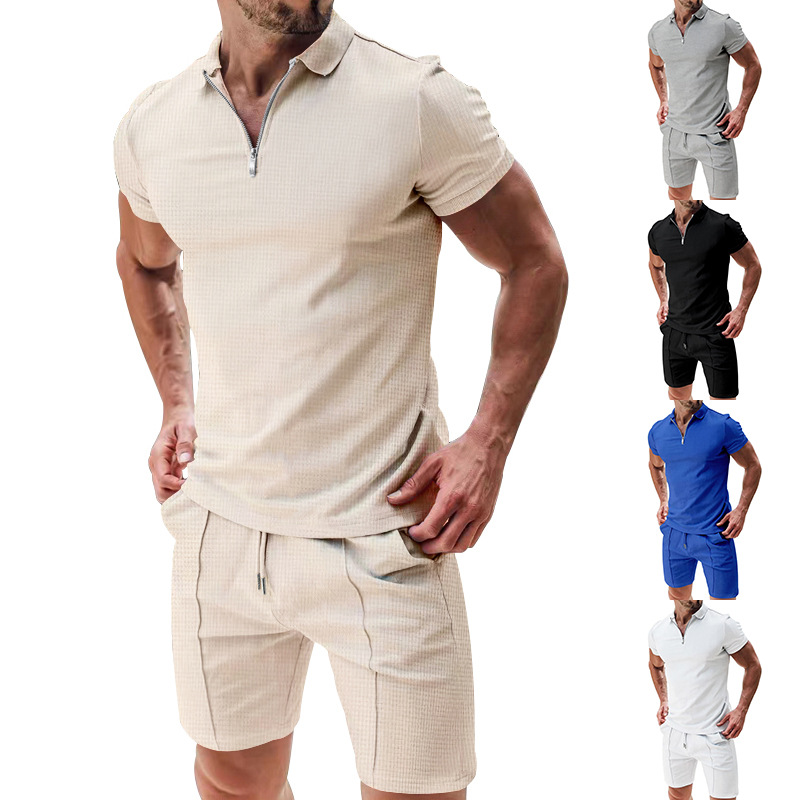 Herresommersæt med knap-skjorte og shorts – Ruben