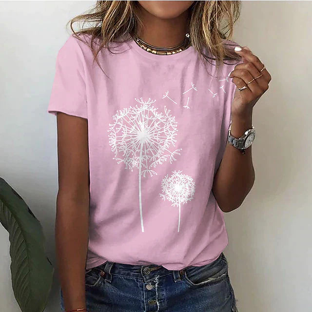 Behagelig dame-T-shirt med rund hals og blødt stof – Rhea