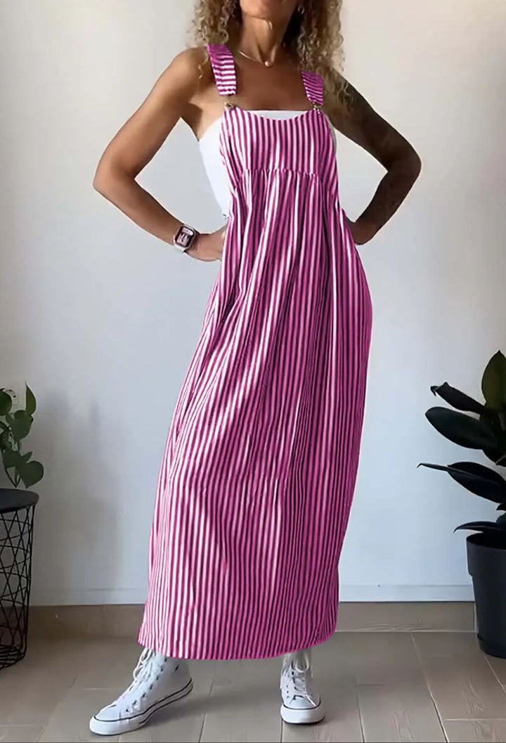 Stilfuld stribet casual-jumpsuit med komfortpasform – Liana