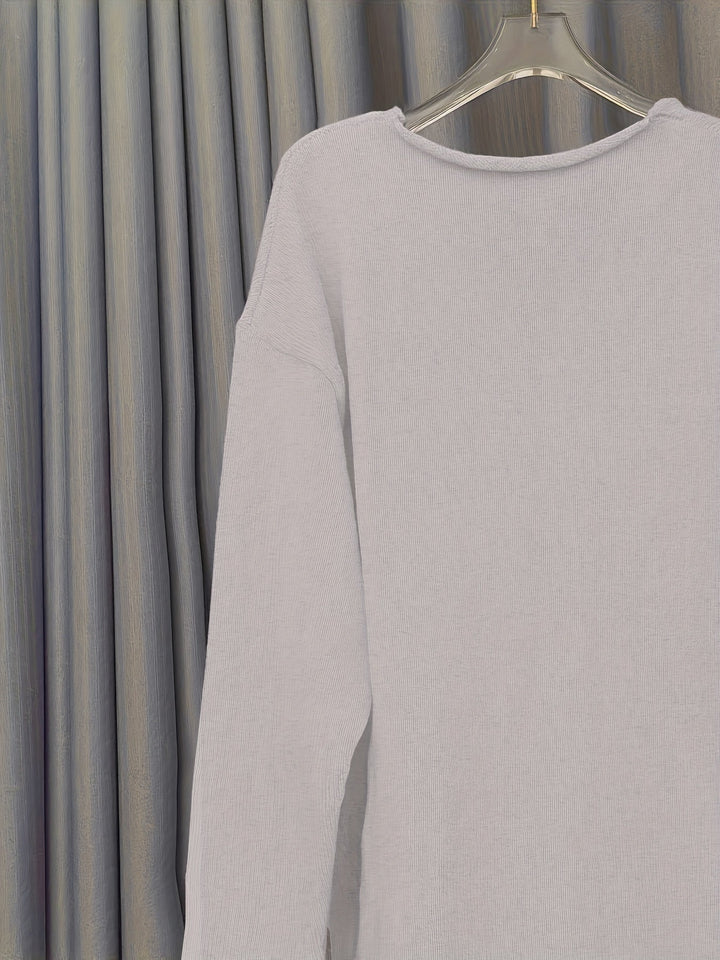 Oversize poncho til kvinder med V-hals og mønster - Alenia