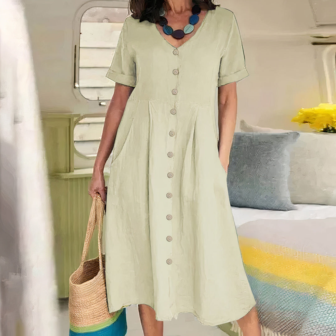 Casual sommerkjole i bomuld-linned – Noor