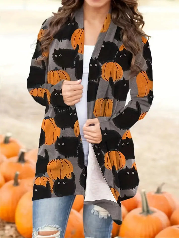 Casual Halloween-græskar damevest - Luna