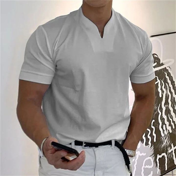 Åndbar herre-fitness-T-shirt med V-hals – Timo