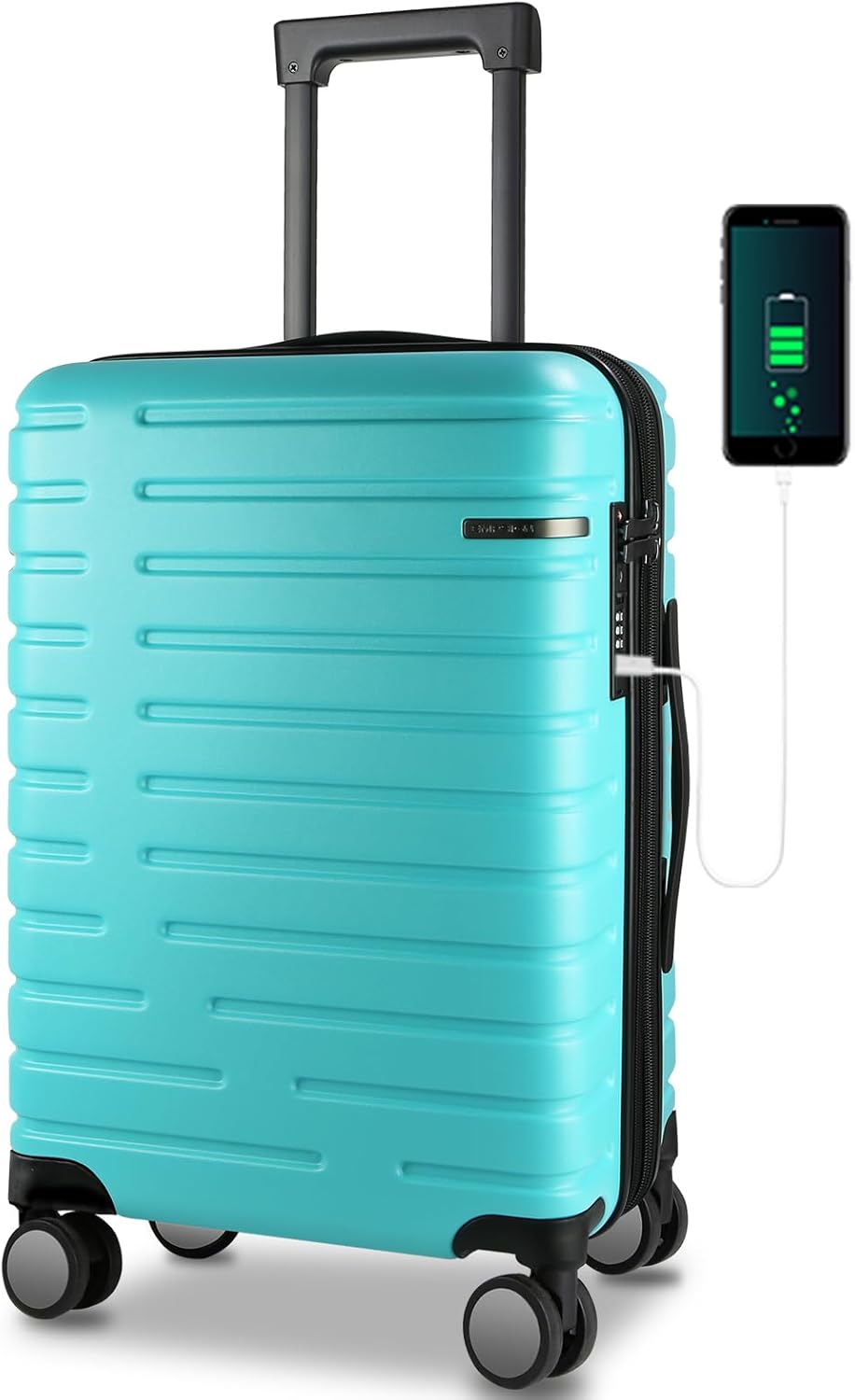 Udvidbar kuffert med hård skal, spinnerhjul og TSA-lås