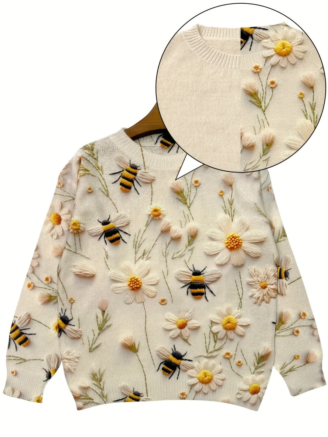 Trendy damesweater med bimønster - Sophie