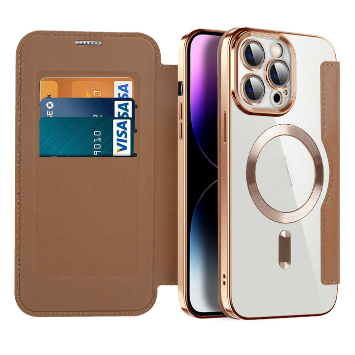 Læder Flip Etui med Magnet Adsorption & RFID-beskyttelse – Valtrix (1+1 GRATIS)