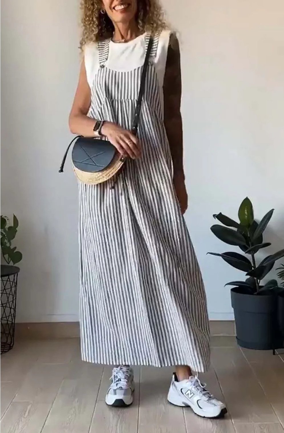 Stilfuld stribet casual-jumpsuit med komfortpasform – Liana