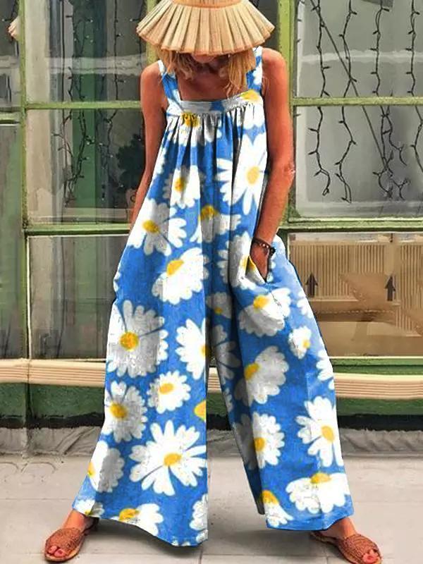 Blomster-jumpsuit uden ærmer – Isabeau