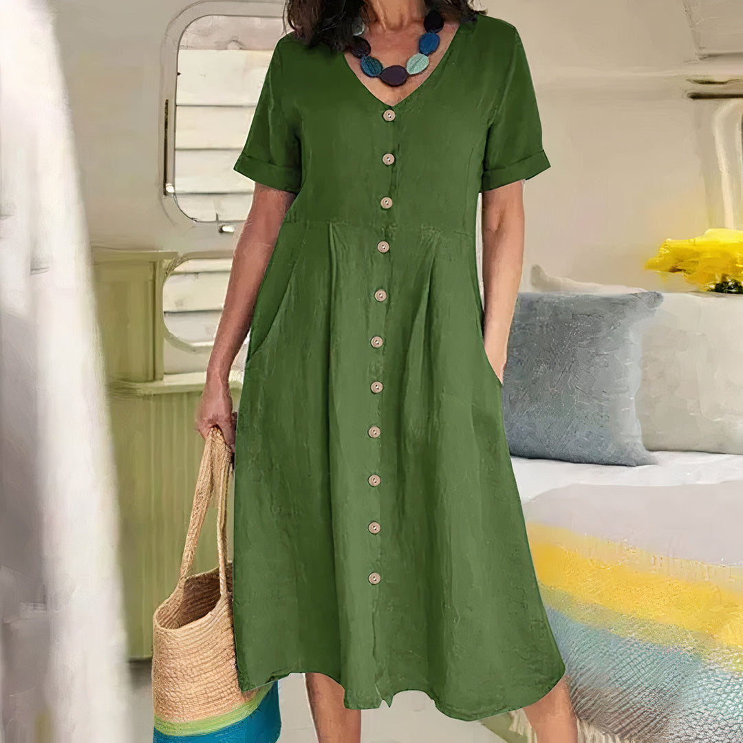 Casual sommerkjole i bomuld-linned – Noor