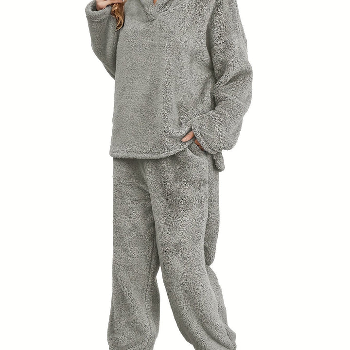 Varm Coral Fleece Dame Loungewear Sæt – Fenna