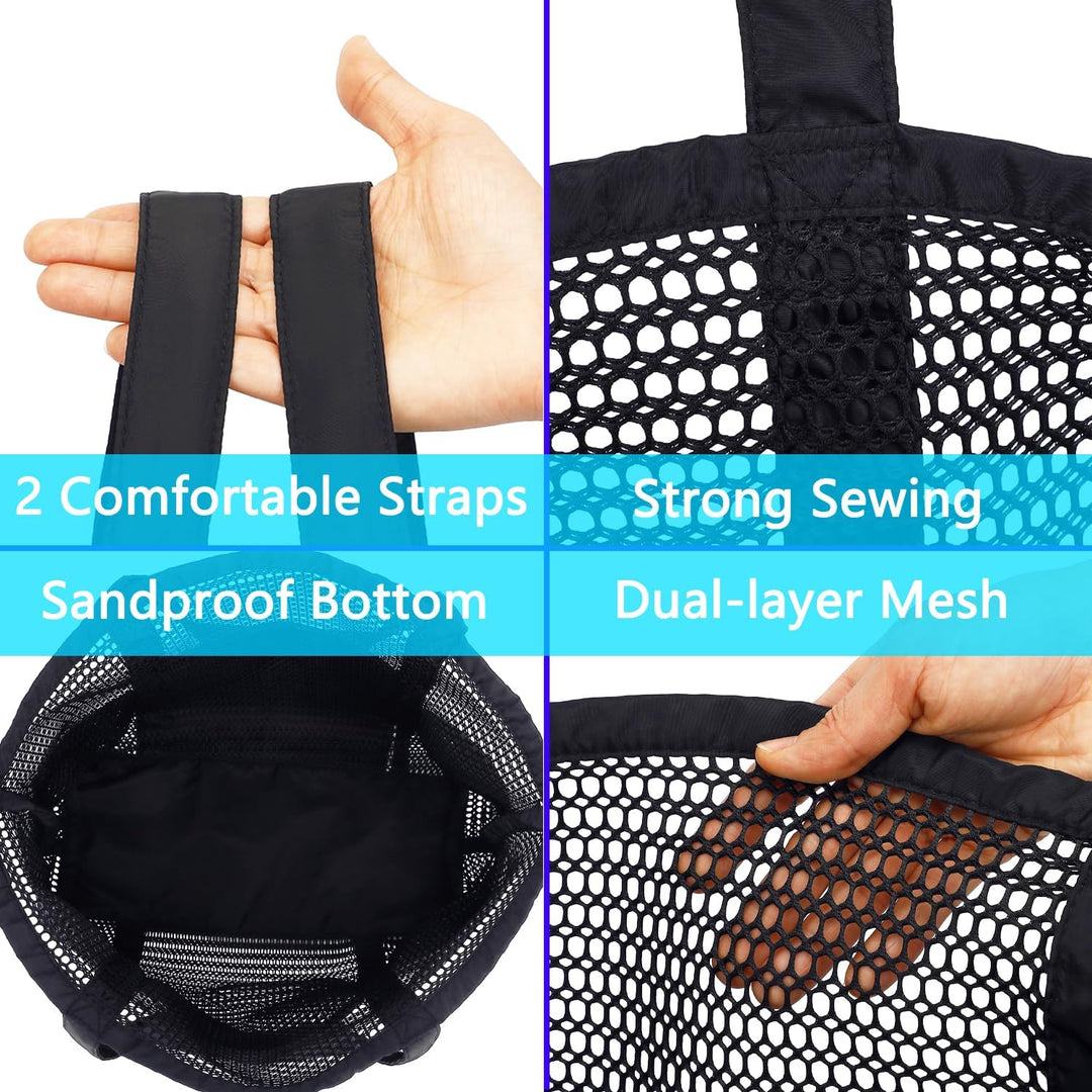 Køb 1, få 1 GRATIS – Ekstra stor gennemsigtig mesh-strandtaske med 8 lommer – ClearWave