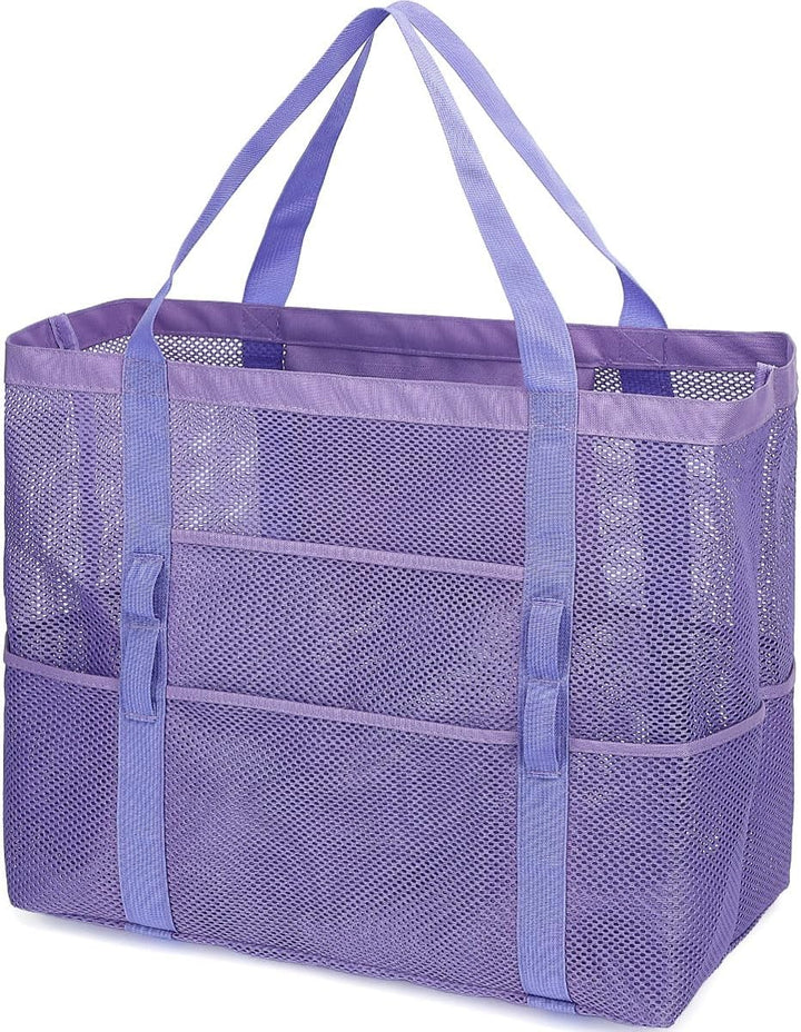 Køb 1, få 1 GRATIS – Ekstra stor gennemsigtig mesh-strandtaske med 8 lommer – ClearWave