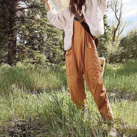 Løs og stilfuld jumpsuit til damer med sidelommer – Narelle