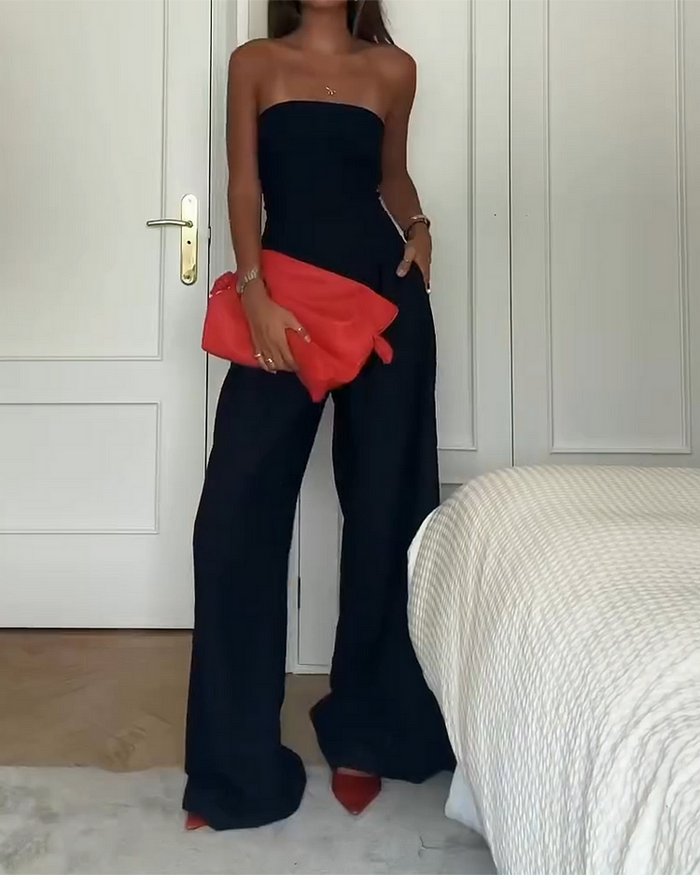 Skulderfri og stilfuld damejumpsuit til enhver lejlighed – Elina