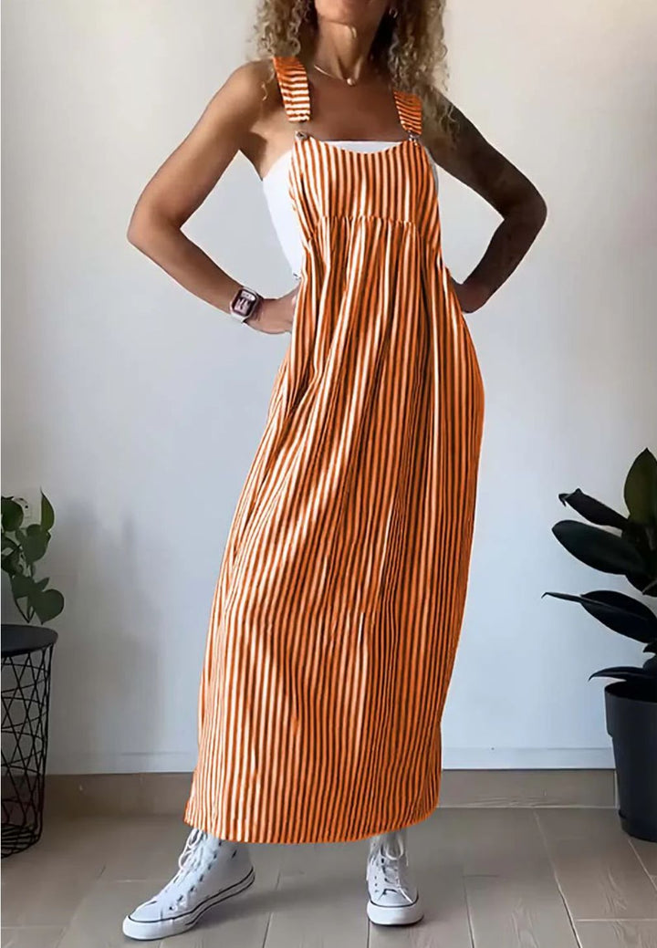 Stilfuld stribet casual-jumpsuit med komfortpasform – Liana